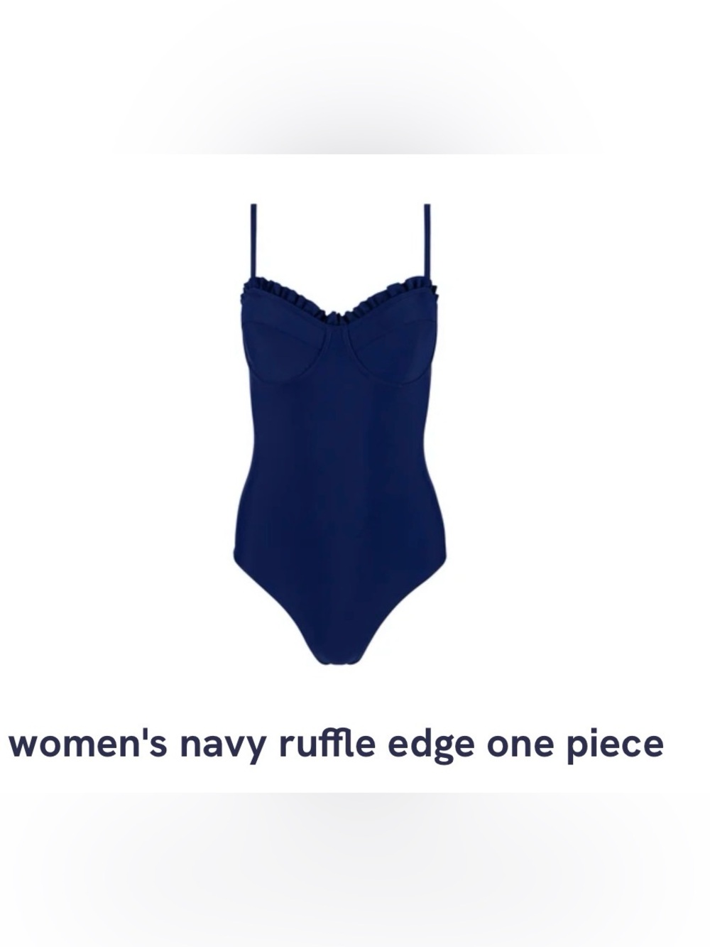 Women's Navy Ruffle-Trim One-Piece Swimsuit - NWT